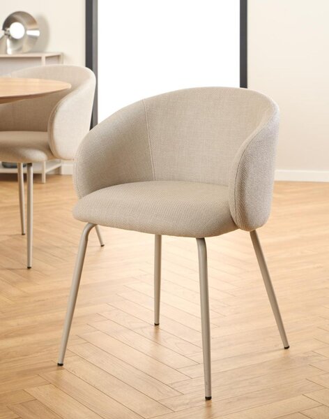 Scaun de dining Eleanor bej, picioare gri