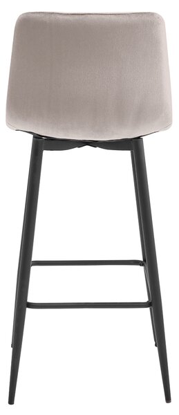 Scaun de bar NADO VELVET bej inchis cu picioare negre