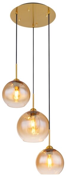 Globo 15788-3H - Lustră suspendată pe cablu JAMESSA 3xE27/60W/230V alamă