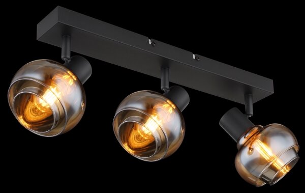Globo 54309-3B - Lampă spot TOKKI 3xE14/40W/230V neagră