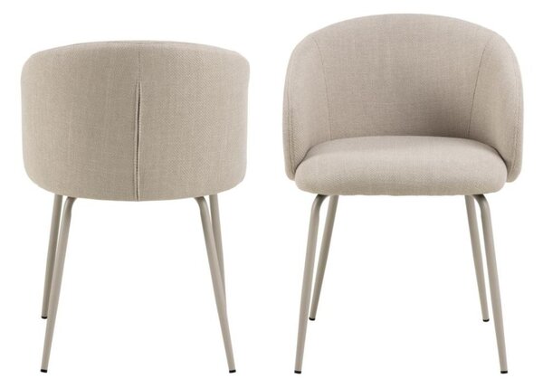 Scaun de dining Eleanor bej, picioare gri