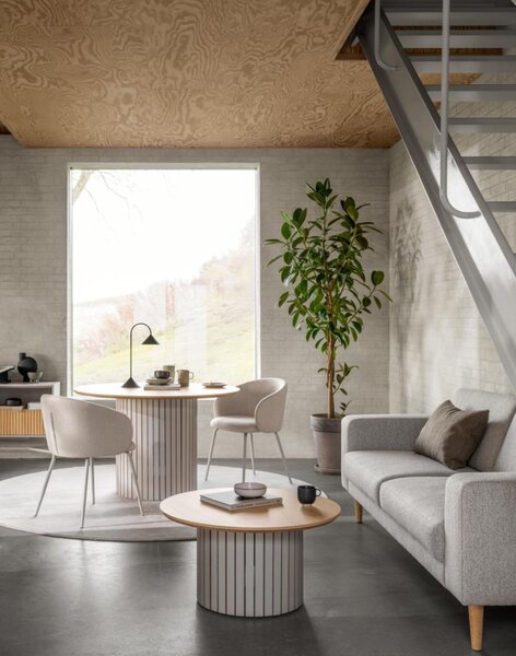 Scaun de dining Eleanor bej, picioare gri