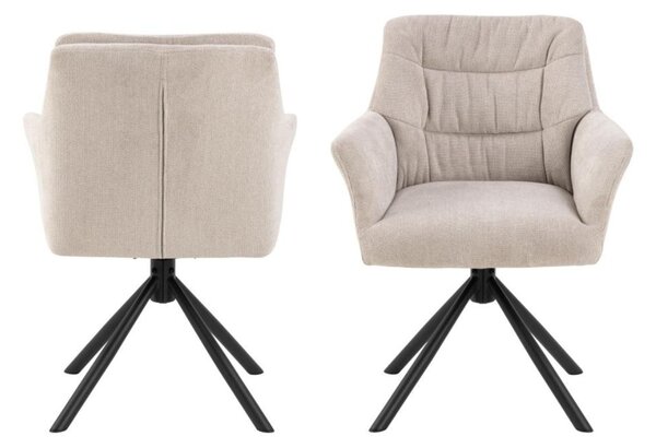 Scaun de dining pivotant Alonso, bej