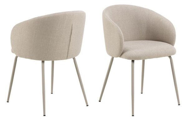 Scaun de dining Eleanor bej, picioare gri