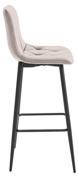 Scaun de bar NADO VELVET bej inchis cu picioare negre