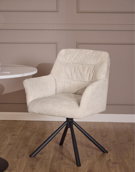 Scaun de dining pivotant Alonso, bej