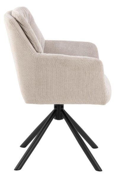 Scaun de dining pivotant Alonso, bej