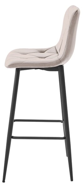 Scaun de bar NADO VELVET bej inchis cu picioare negre