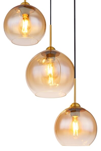 Globo 15788-3H - Lustră suspendată pe cablu JAMESSA 3xE27/60W/230V alamă