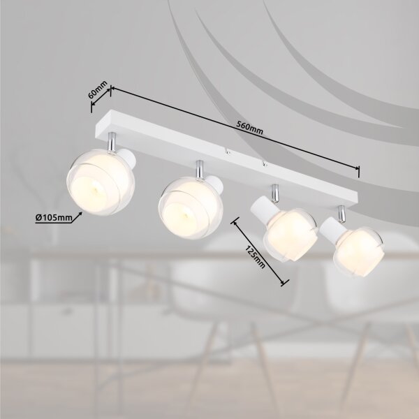 Globo 54309-4W - Spot TOKKI 4xE14/40W/230V alb