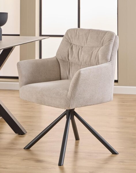 Scaun de dining pivotant Alonso, bej