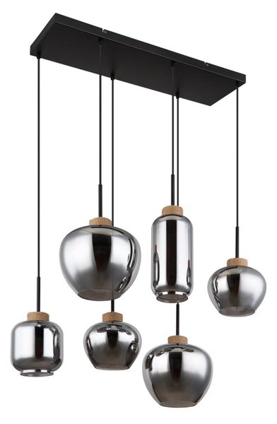 Globo 15549-6H - Lustru suspendat pe cablu MATT 6xE27/40W/230V, negru