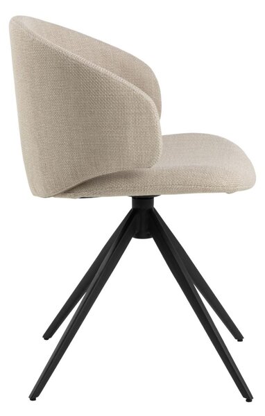 Scaun de dining pivotant Ella Black, bej