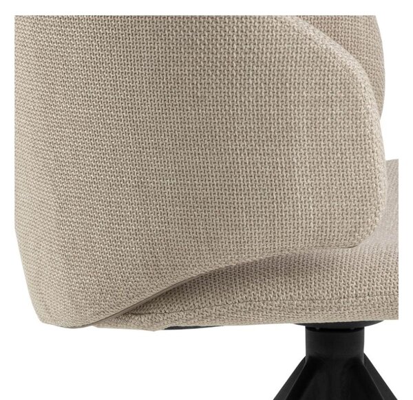 Scaun de dining pivotant Ella Black, bej