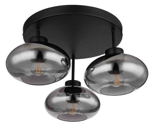 Globo 15572-3D - Plafonieră aplicată SHAUN 3xE27ILLU/40W/230V neagră