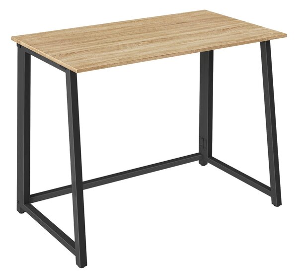 Set pentru birou – birou pliabil ZARIMO 80×40 cm stejar sonoma + scaun de birou AVOLA VELVET maro deschis