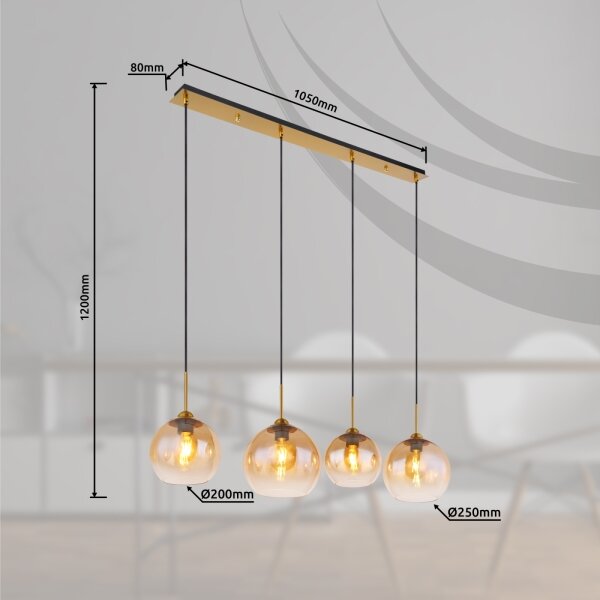 Globo 15788-4H - Candelabru suspendat pe cablu JAMESSA 4xE27/60W/230V, alamă