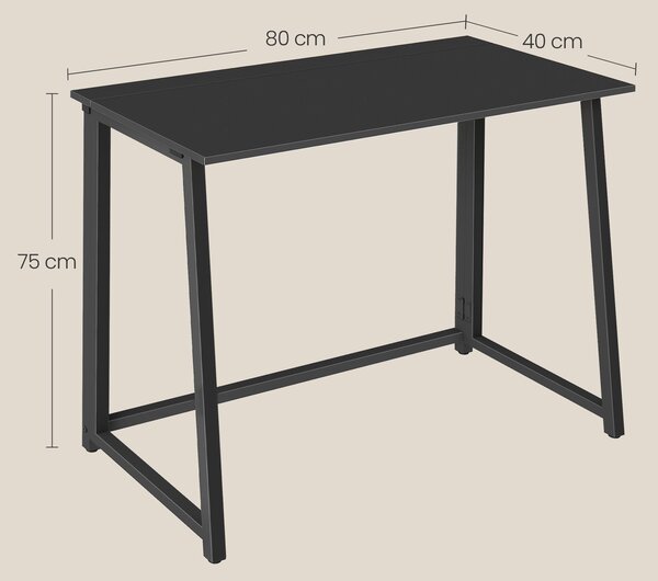 Set pentru birou – birou pliabil ZARIMO 80×40 cm negru + scaun de birou AVOLA VELVET visiniu