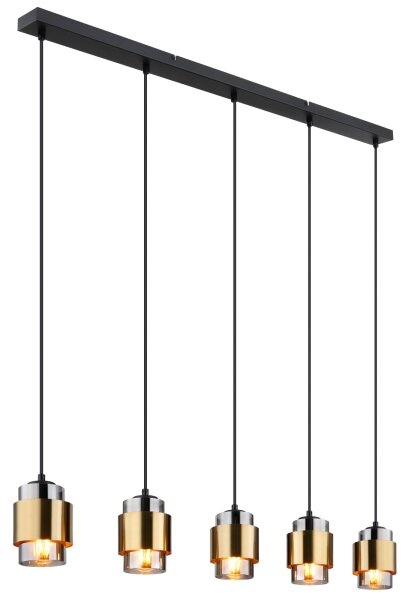 Globo 15560-5H - Lustră suspendată pe cablu MILLEY 5xE27/40W/230V negru/alamă