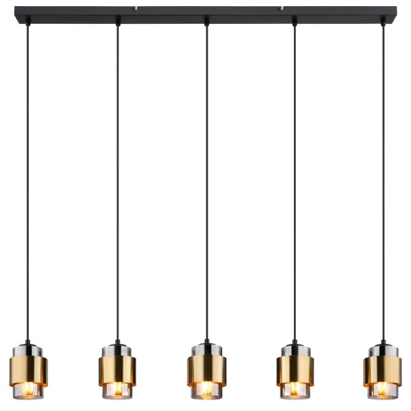 Globo 15560-5H - Lustră suspendată pe cablu MILLEY 5xE27/40W/230V negru/alamă