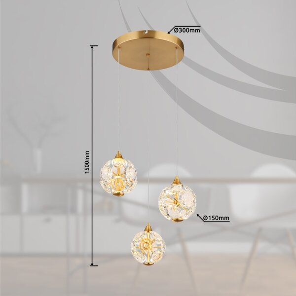 Globo 16047-3H - Lustră LED suspendată pe cablu VIRINA LED/24W/230V 3000K auriu