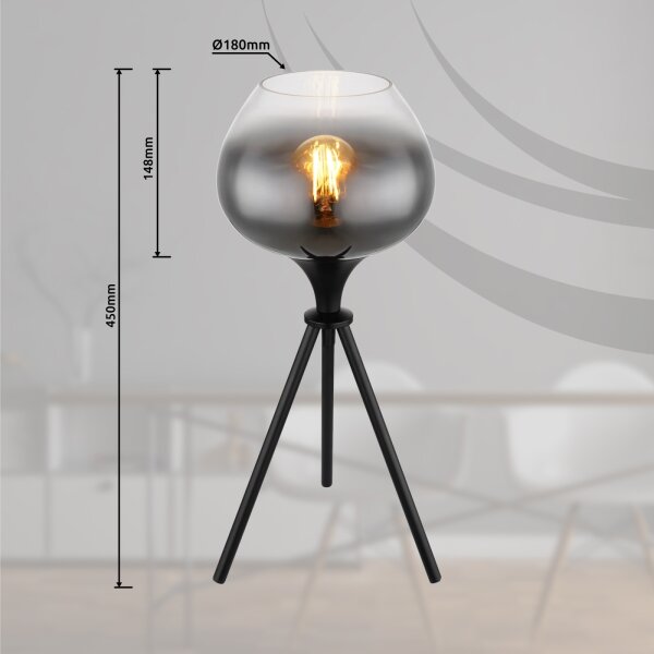 Globo 15548T1 - Lampă de masă MAXY 1xE27/40W/230V neagră