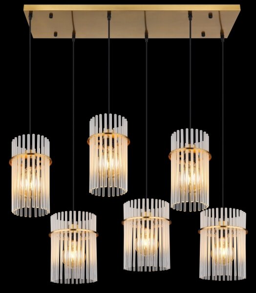 Globo 15698-6HM - Candelabru suspendat pe cablu GORLEY 6xE27/60W/230V auriu