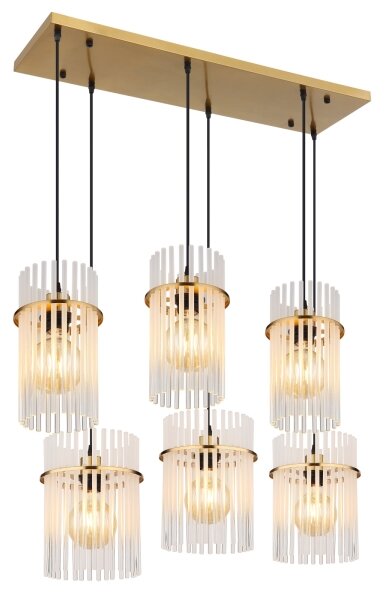 Globo 15698-6HM - Candelabru suspendat pe cablu GORLEY 6xE27/60W/230V auriu
