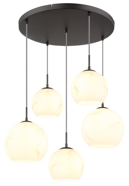 Globo 15999M-5HR - Lustru pe cablu RAGUSA 5xE27/60W/230V diam. 75 cm