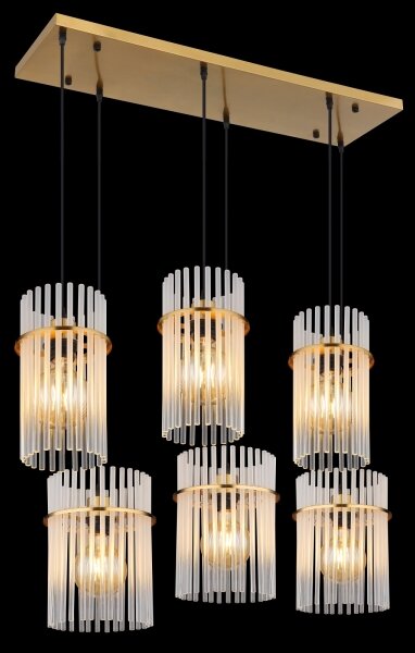 Globo 15698-6HM - Candelabru suspendat pe cablu GORLEY 6xE27/60W/230V auriu
