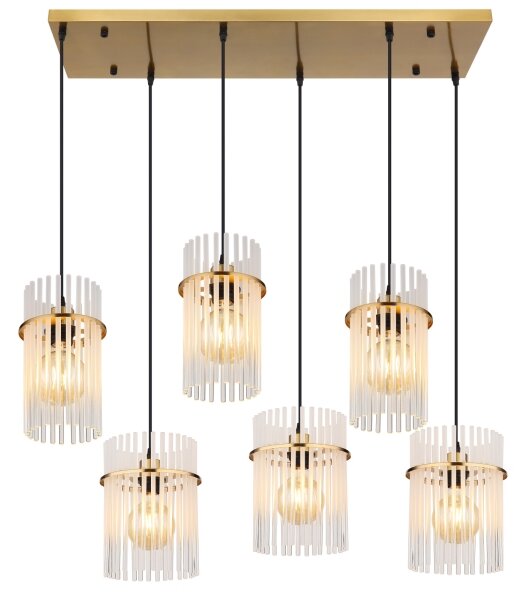 Globo 15698-6HM - Candelabru suspendat pe cablu GORLEY 6xE27/60W/230V auriu