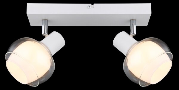 Globo 54309-2W - Spot orientabil TOKKI 2xE14/40W/230V alb