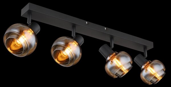 Globo 54309-4B - Corp de iluminat cu spoturi TOKKI 4xE14/40W/230V negru