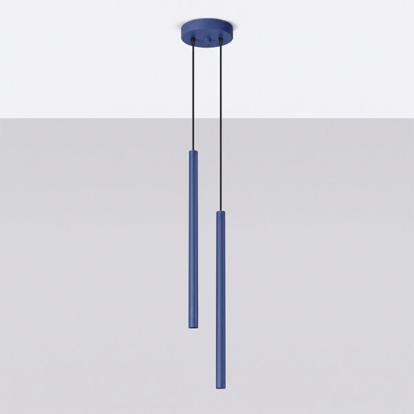 Sollux SL.2126 - Candelabru suspendat pe cablu PASTELO 2xG9/8W/230V albastru