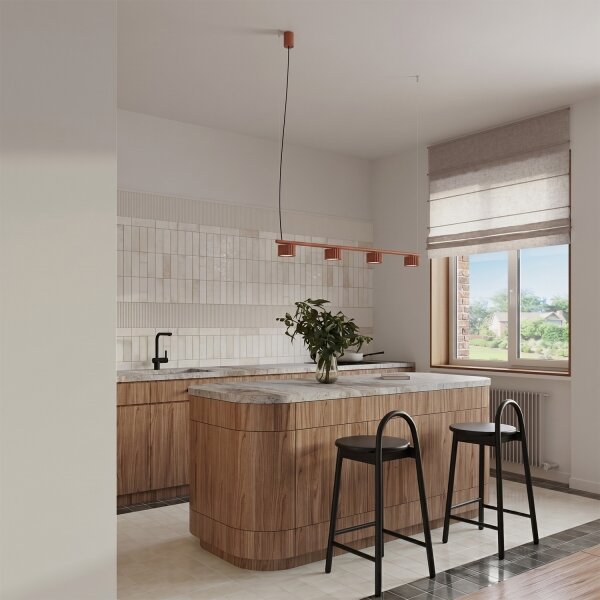 Sollux SL.2699 - Lustru suspendat pe cablu AURA 4xGX53/10W/230V roșu
