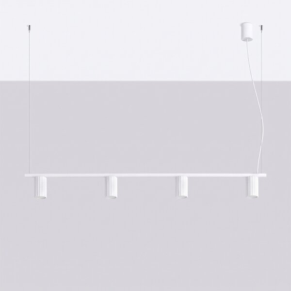 Sollux SL.2711 - Lustru suspendat pe cablu KARBON 4xGU10/10W/230V alb