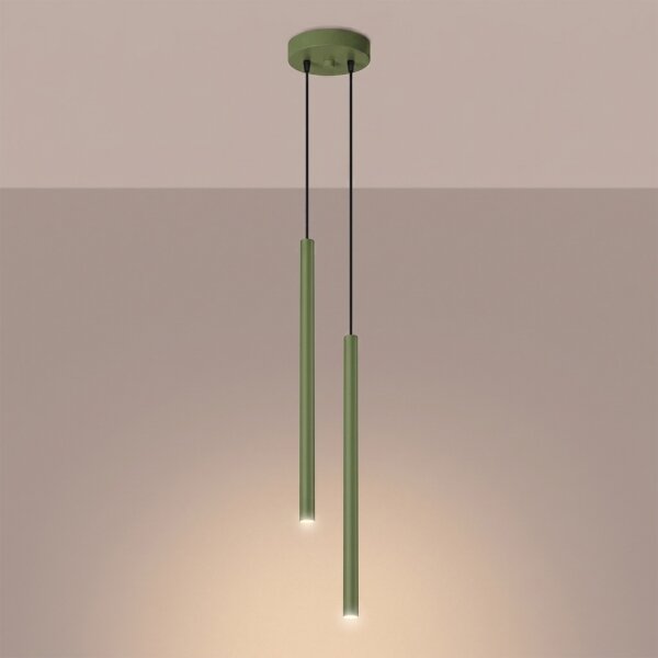 Sollux SL.2134 - Lustră suspendată pe cablu PASTELO 2xG9/8W/230V verde