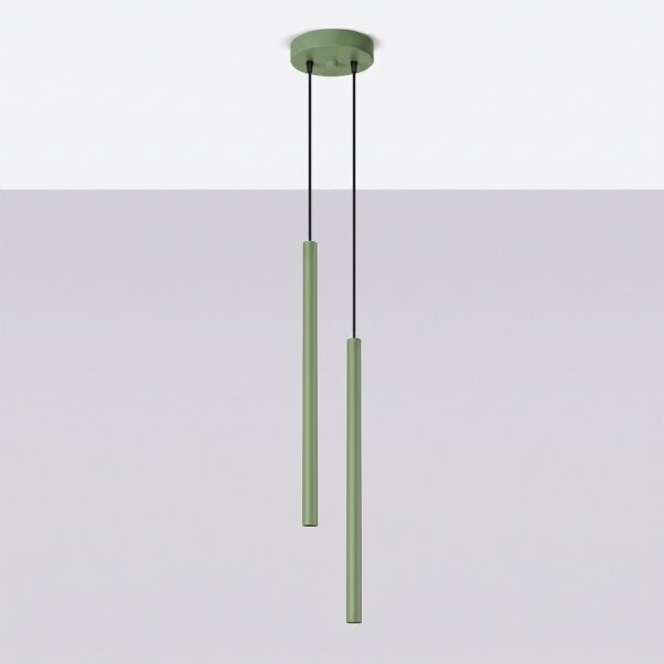 Sollux SL.2134 - Lustră suspendată pe cablu PASTELO 2xG9/8W/230V verde