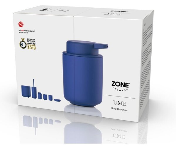 Dozator de săpun lichid albastru din gresie ceramică 250 ml Ume – Zone