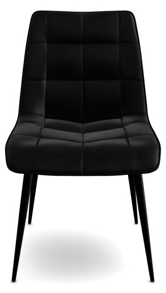 Scaun CHIC, negru, stofa catifelata/metal, 50x58x88 cm