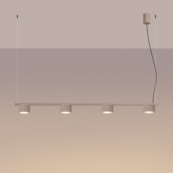 Sollux SL.2702 - Lustră suspendată pe cablu AURA 4xGX53/10W/230V taupe