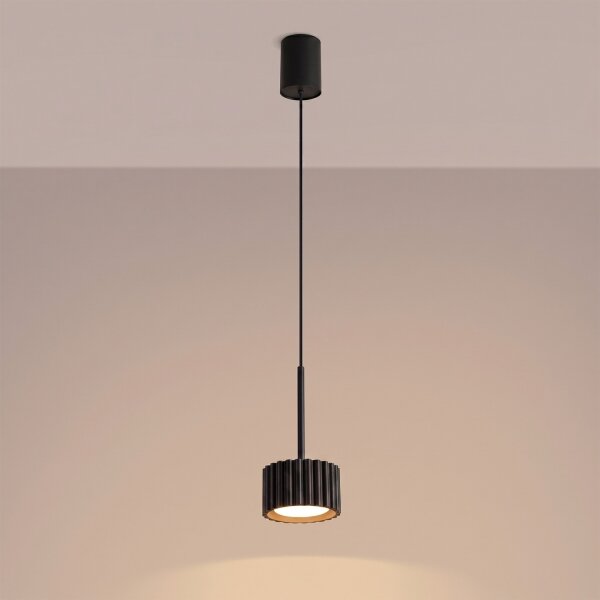 Sollux SL.2677 - Lustră suspendată pe cablu AURA 1xGX53/10W/230V neagră