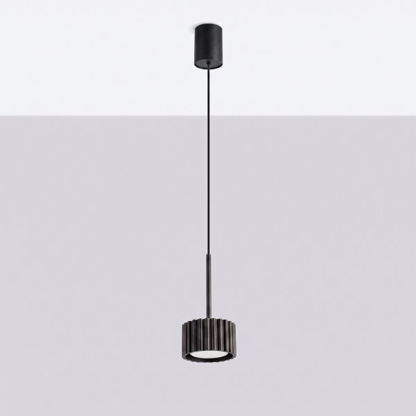 Sollux SL.2677 - Lustră suspendată pe cablu AURA 1xGX53/10W/230V neagră