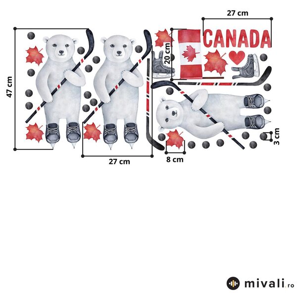Autocolante de perete - Hochei în Canada