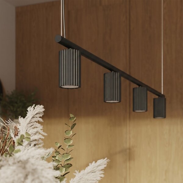 Sollux SL.2712 - Lustru suspendat pe cablu KARBON 4xGU10/10W/230V negru