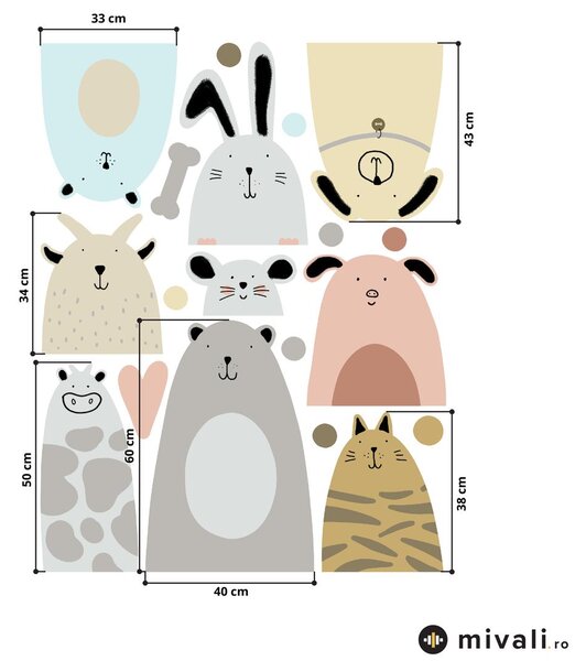 Autocolante de perete - Animale domestice