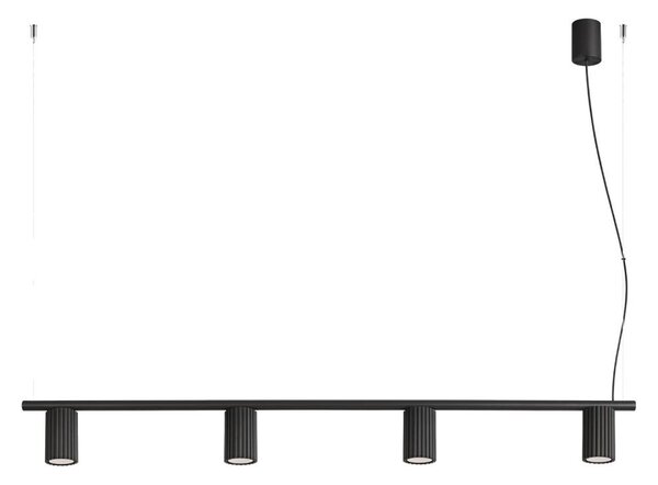 Sollux SL.2712 - Lustru suspendat pe cablu KARBON 4xGU10/10W/230V negru