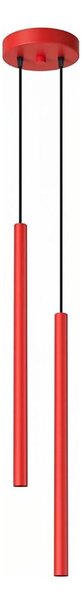 Sollux SL.2142 - Lampă suspendată pe cablu PASTELO 2xG9/8W/230V roșu