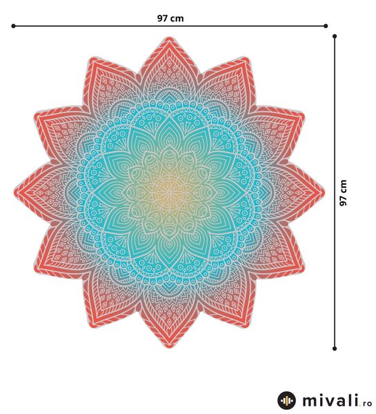 Autocolante de perete- Mandala - roșu - albastru