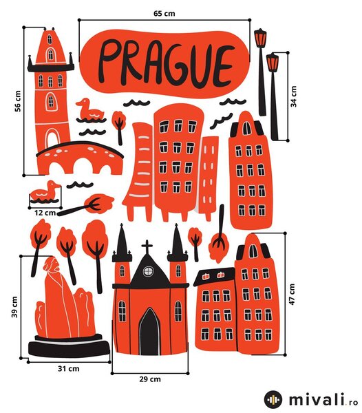 Autocolante de perete - Praga I